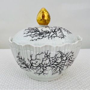 A.Giraud & Brousseau Limoges for Burdines covered sugar bowl,gilt dome finial